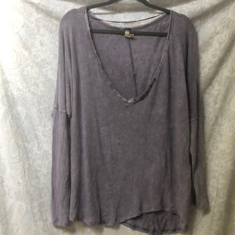 Purple/ gray free people long sleeve top